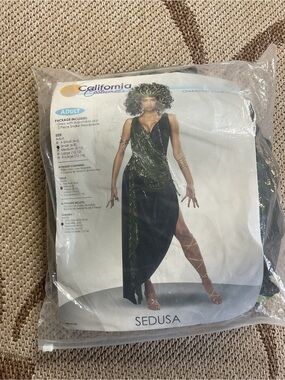 California Costumes Sedusa Dress in Black, Green, and Gold